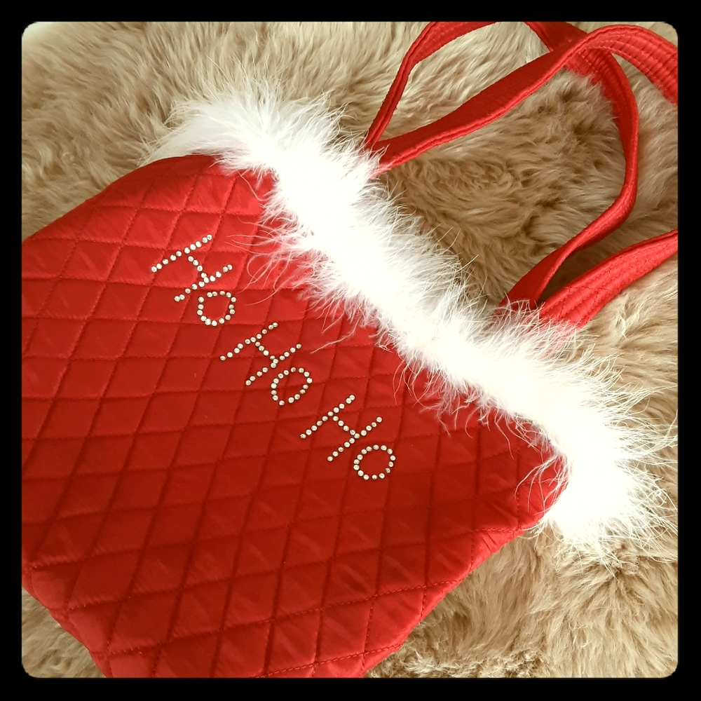 Fun Christmas Purse with Rhinestones and Fur